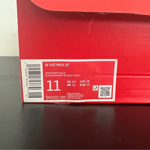 NEW Nike Air Max 97 Double Swooshes Red White Blue - Picture 8 of 8